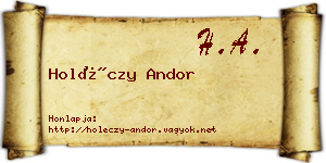 Holéczy Andor névjegykártya